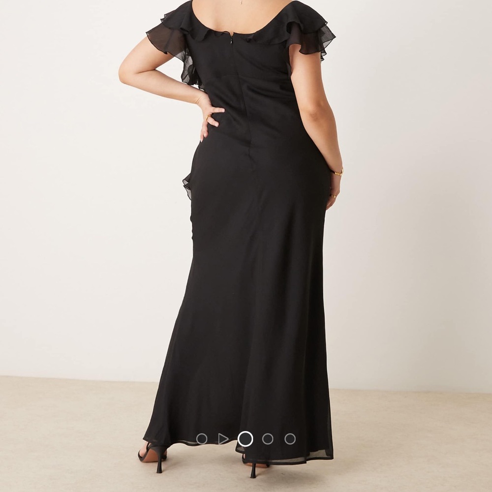 ASOS Curve Elegant Black Maxi Skirt